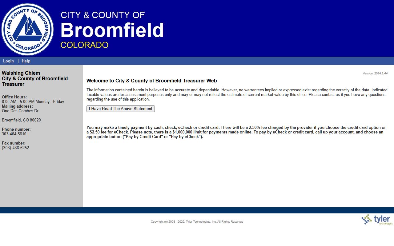 Broomfield Tax System