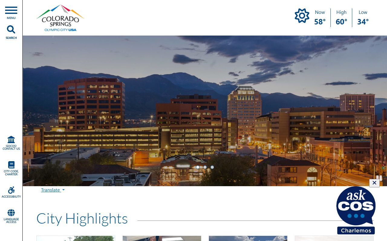 Colorado Springs City Homepage