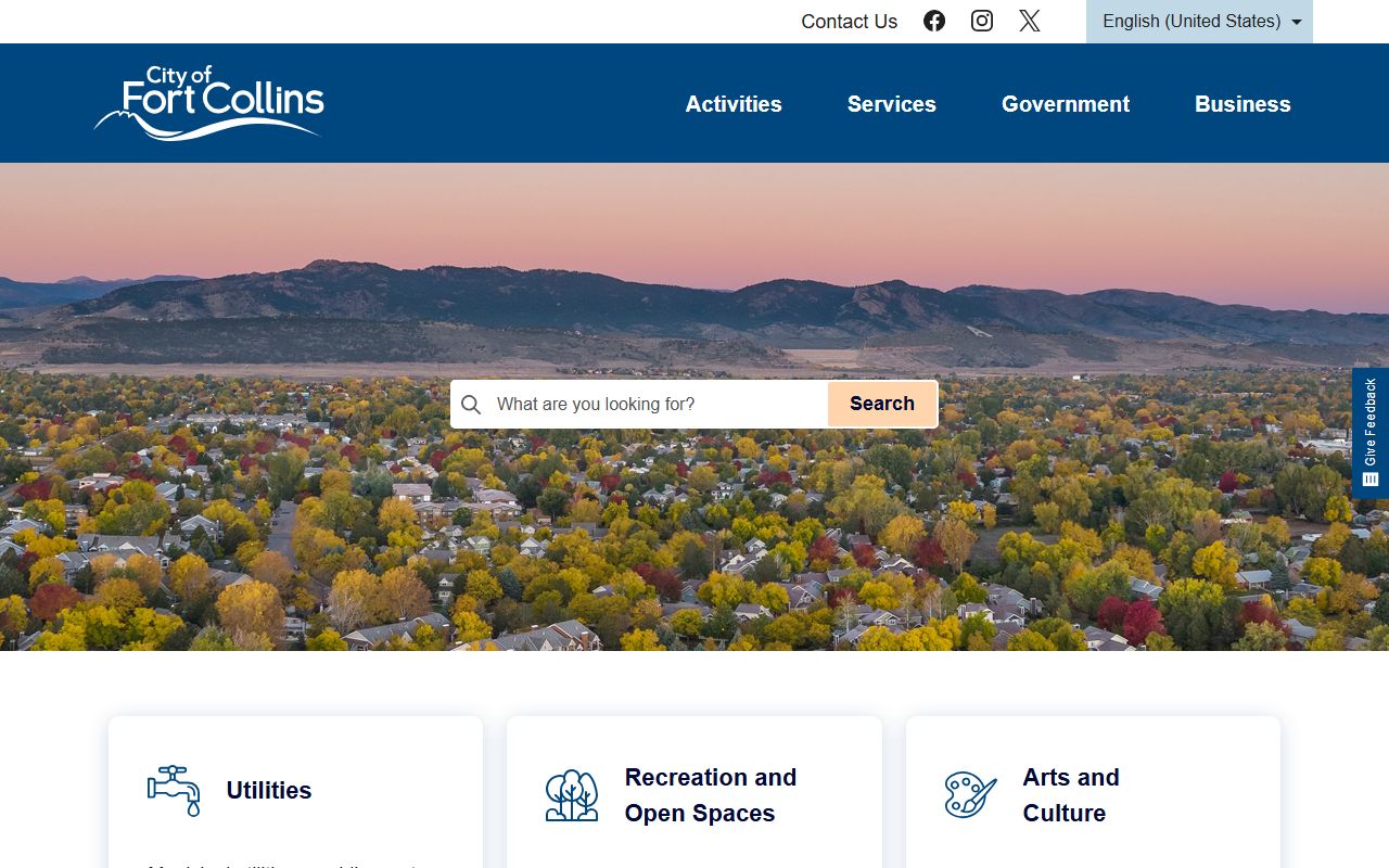 City of Fort Collins official website homepage