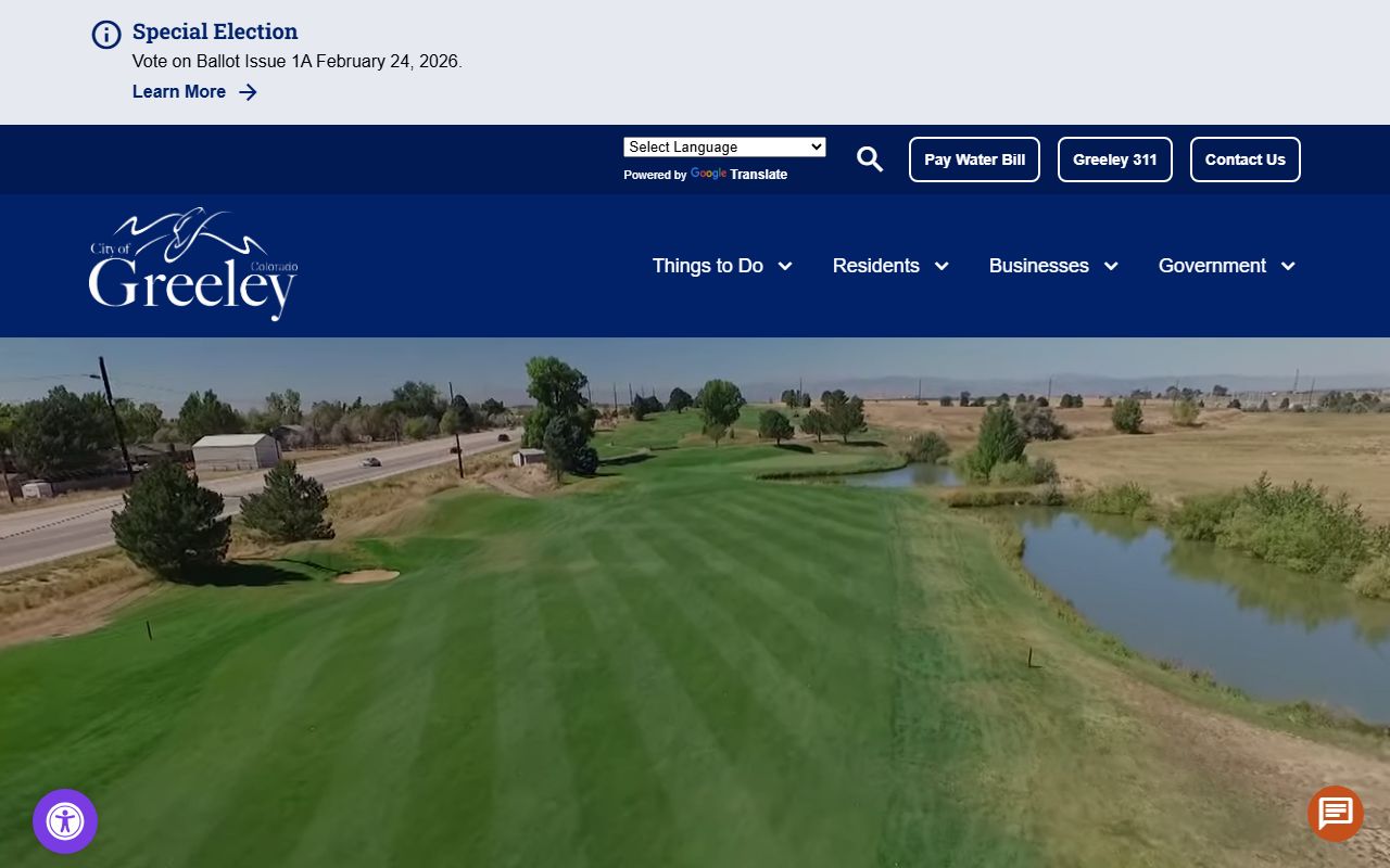 City of Greeley official website homepage