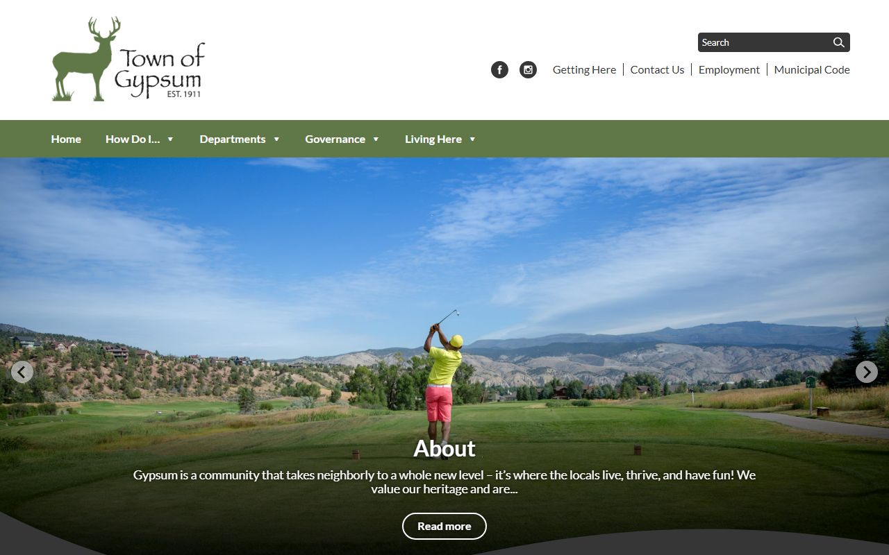 Town of Gypsum official website homepage