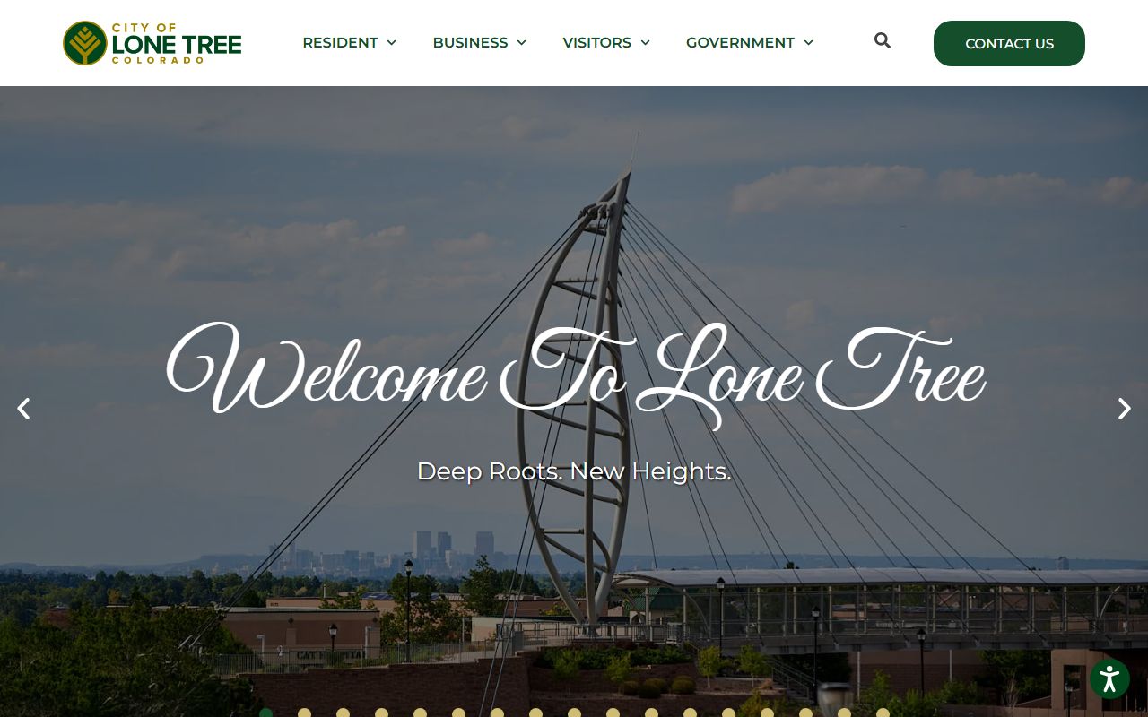 Lone Tree Colorado city website homepage