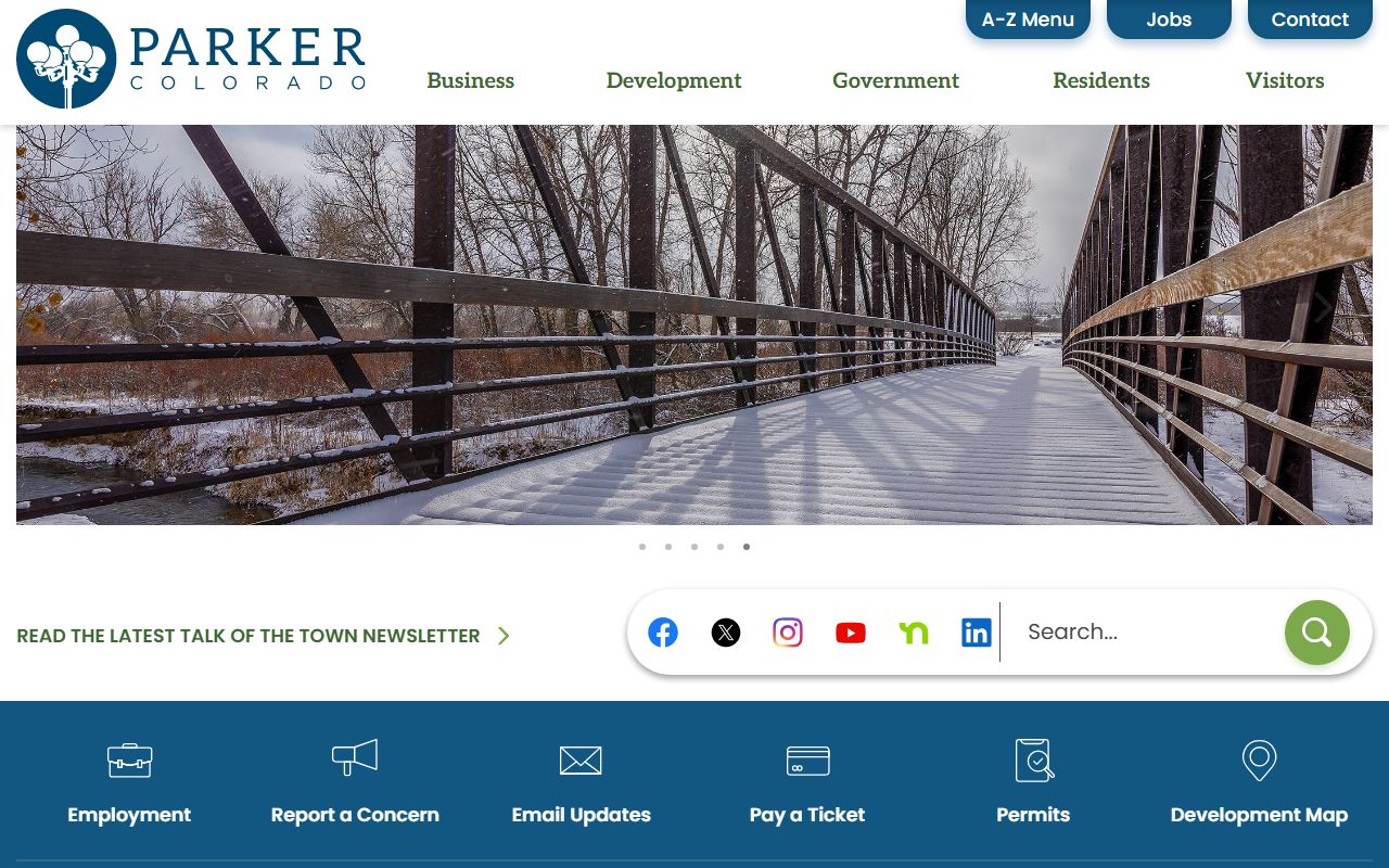 Parker Colorado town website homepage