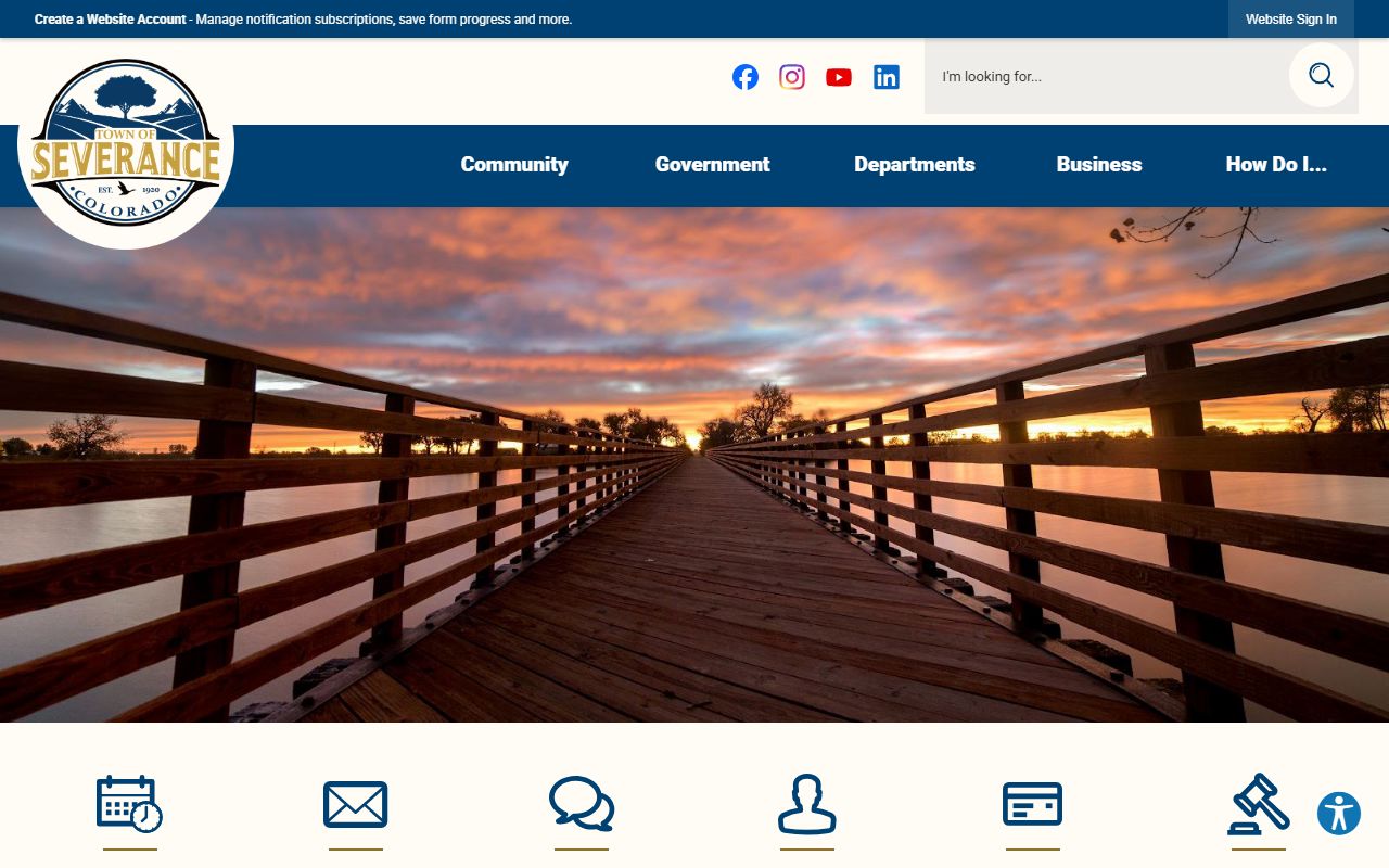 Severance town homepage with local government resources