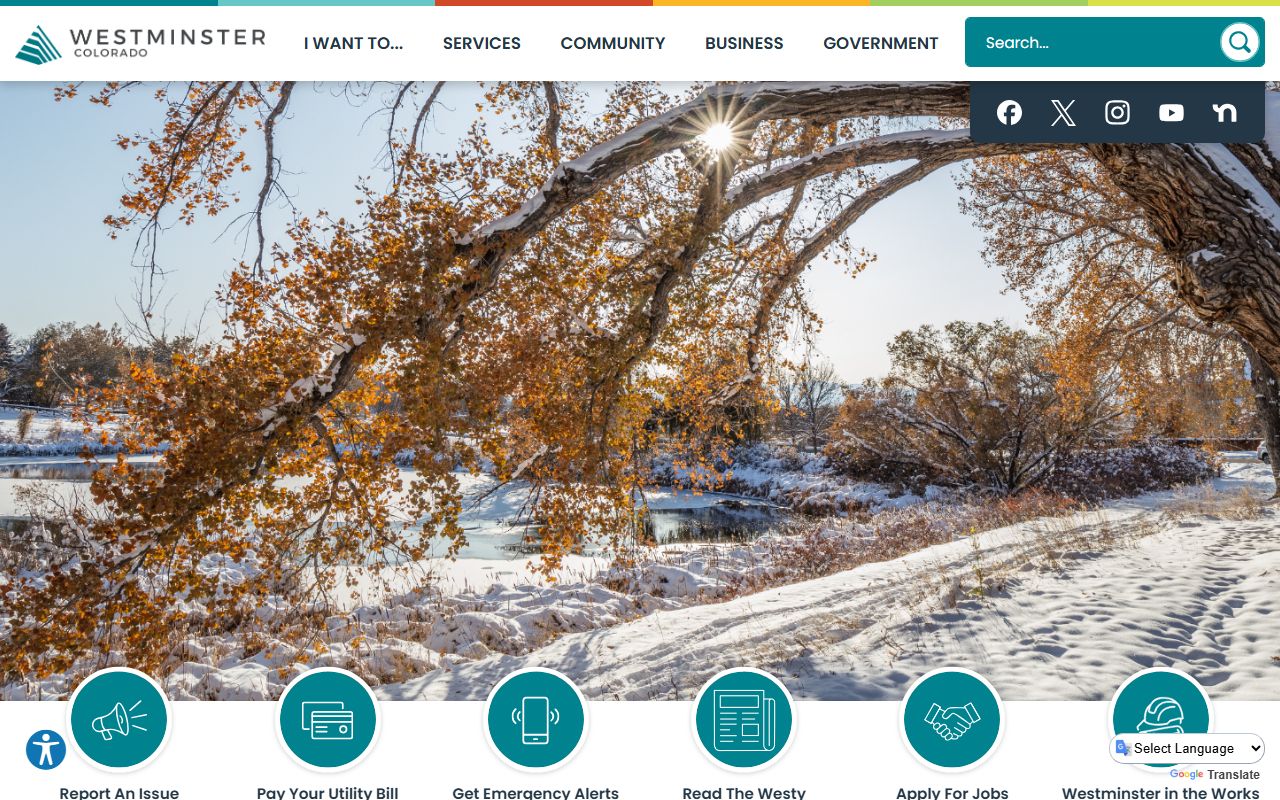 Westminster city homepage with local government information