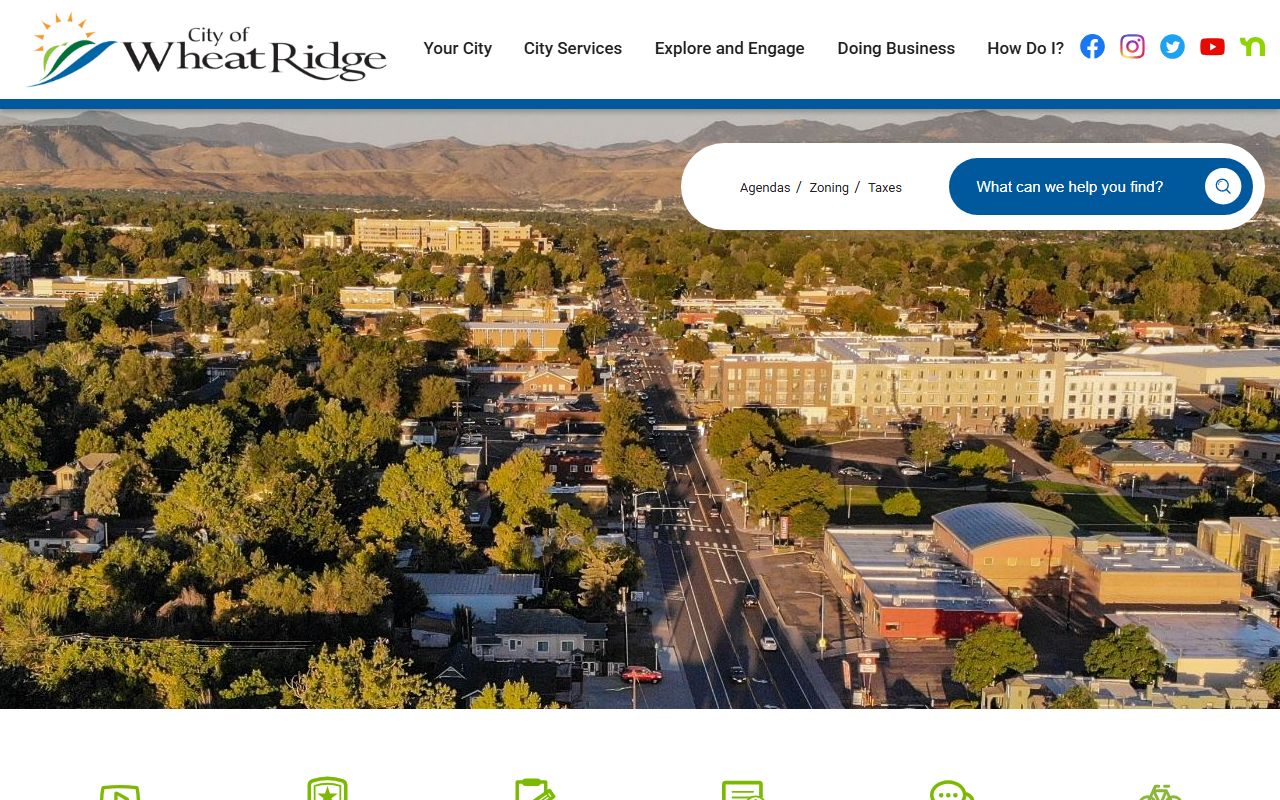Wheat Ridge city homepage with local government resources