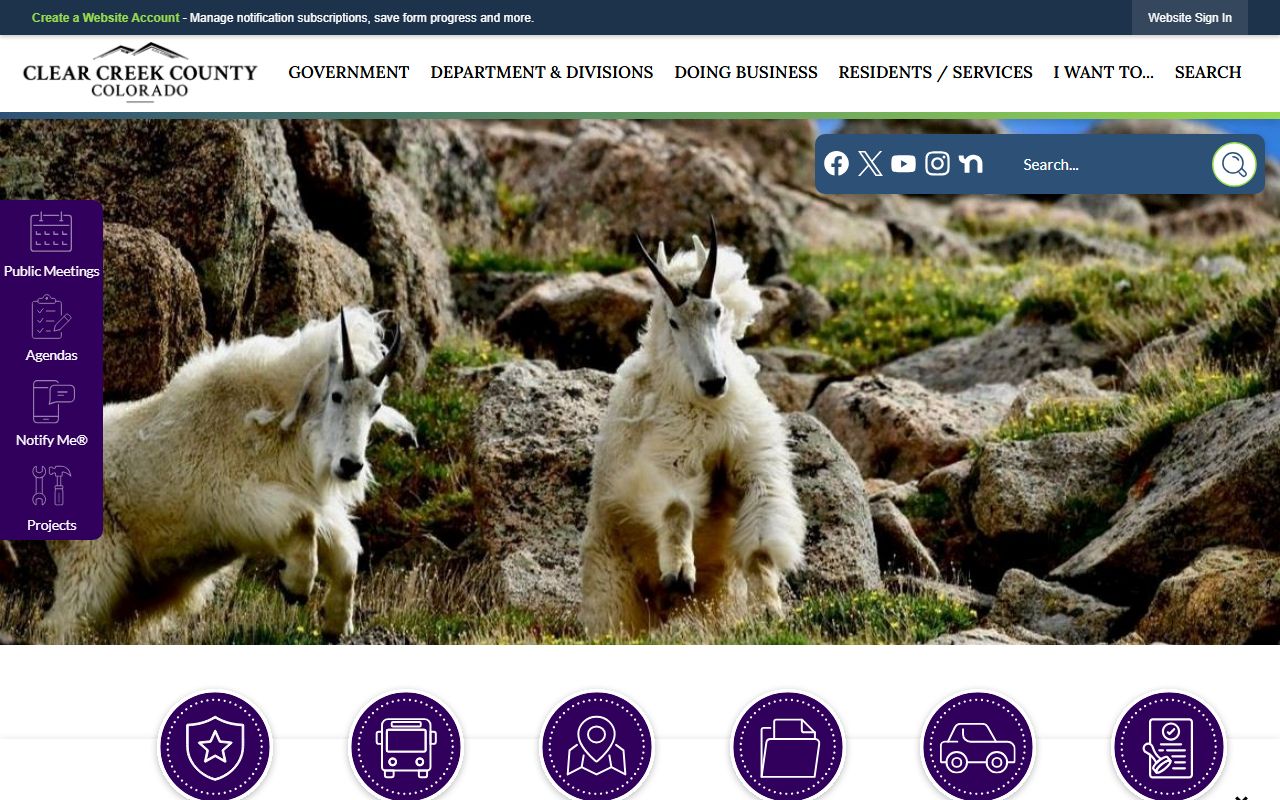 Clear Creek County official website homepage