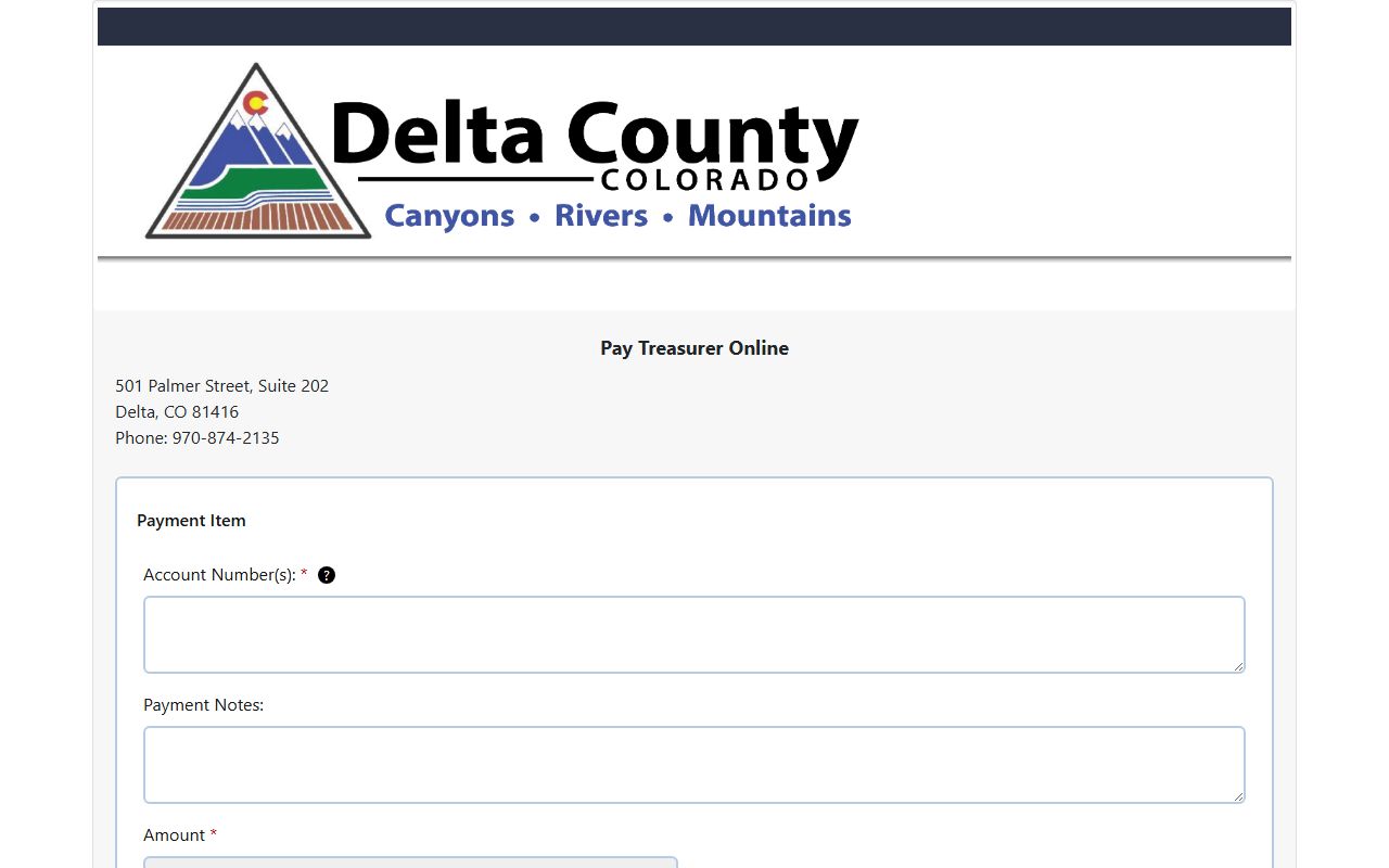 Delta County online payment system for property taxes