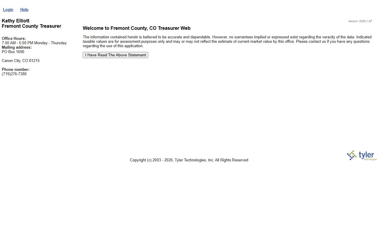 Fremont County online tax system for property tax lookup