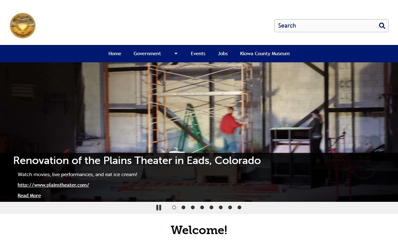 Kiowa County website homepage