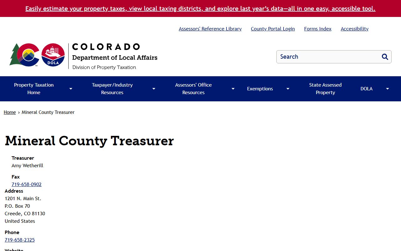 Mineral County DPT Locality Page