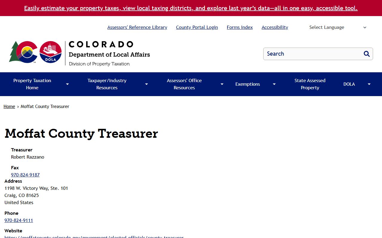 Moffat County DPT Locality Page