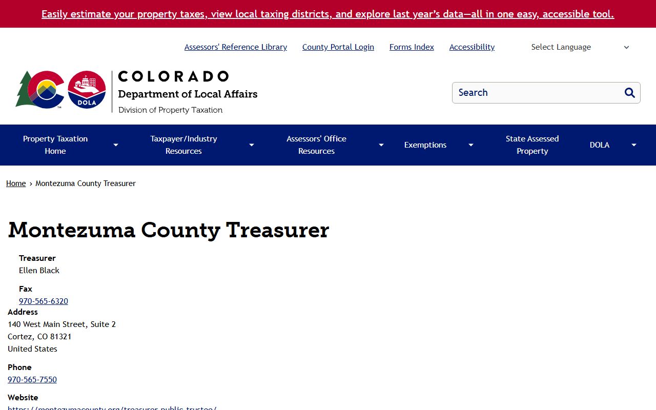 Montezuma County DPT Locality Page