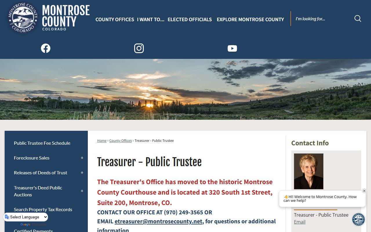 Montrose County Treasurer Page