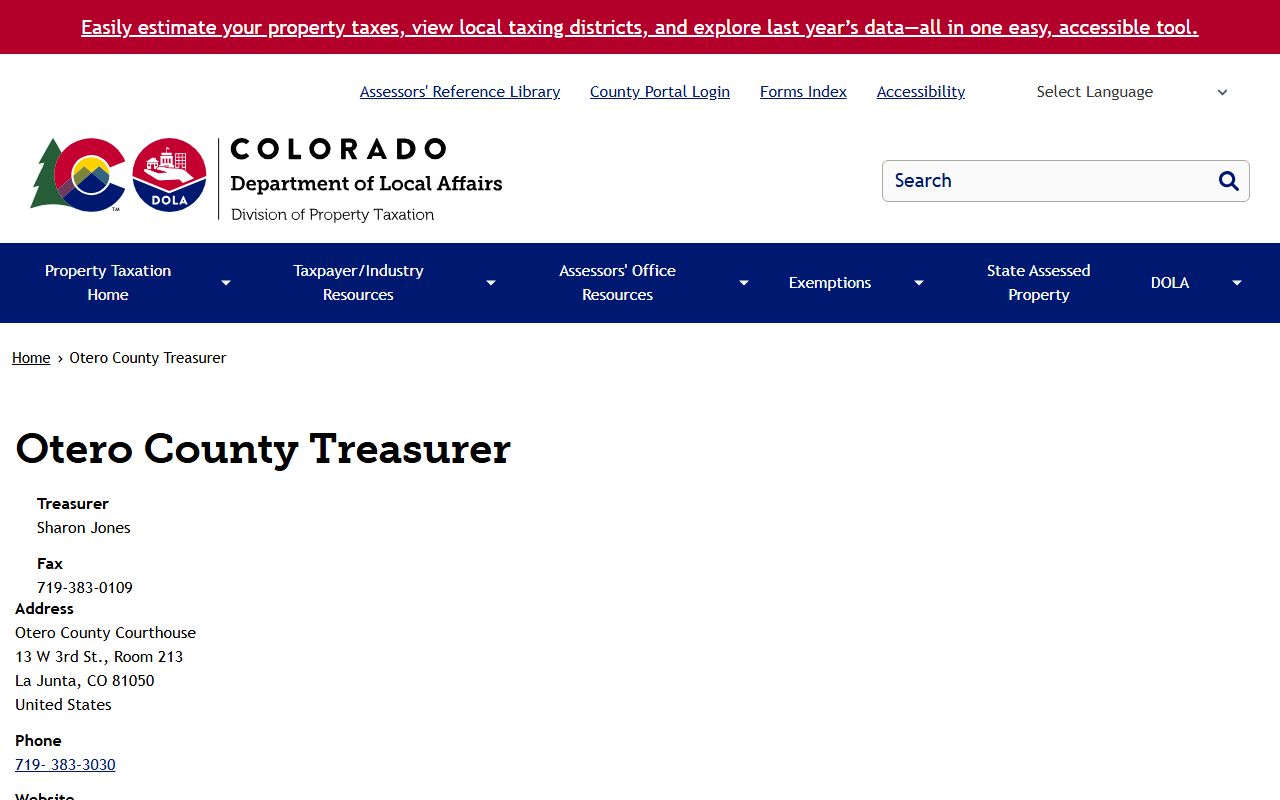 Otero County DPT Locality Page