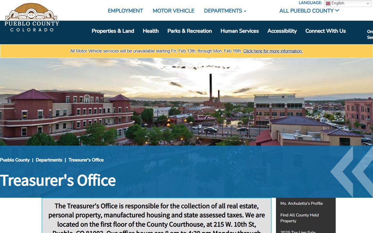 Pueblo County Treasurer Homepage