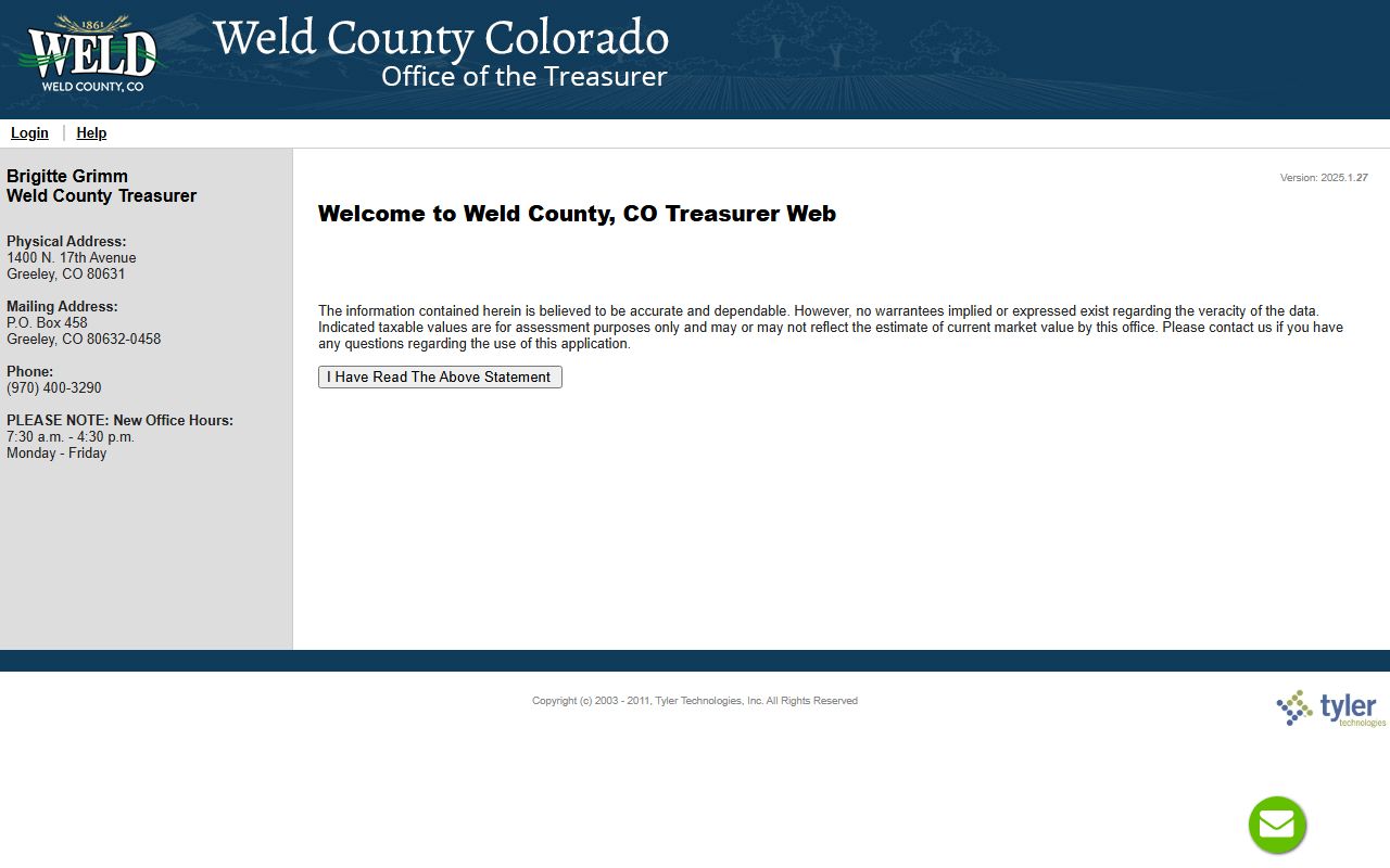 Weld County tax payment system